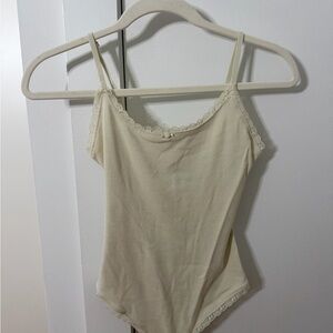 Skims Lace Pointelle Cream Bodysuit - Women
